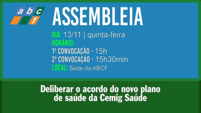 ABCF convoca Assembleia para deliberar sobre acordo do novo plano da Cemig Saúde PSI