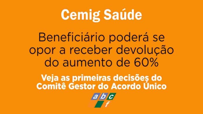 Devolução dos débitos do aumento de 60% será até 30/01/26 e beneficiário poderá se opor ao recebimento Cemig Saúde PSI